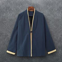 中国风男士茶服中式改良古装禅服古风汉服披风道袍男装唐装居士服