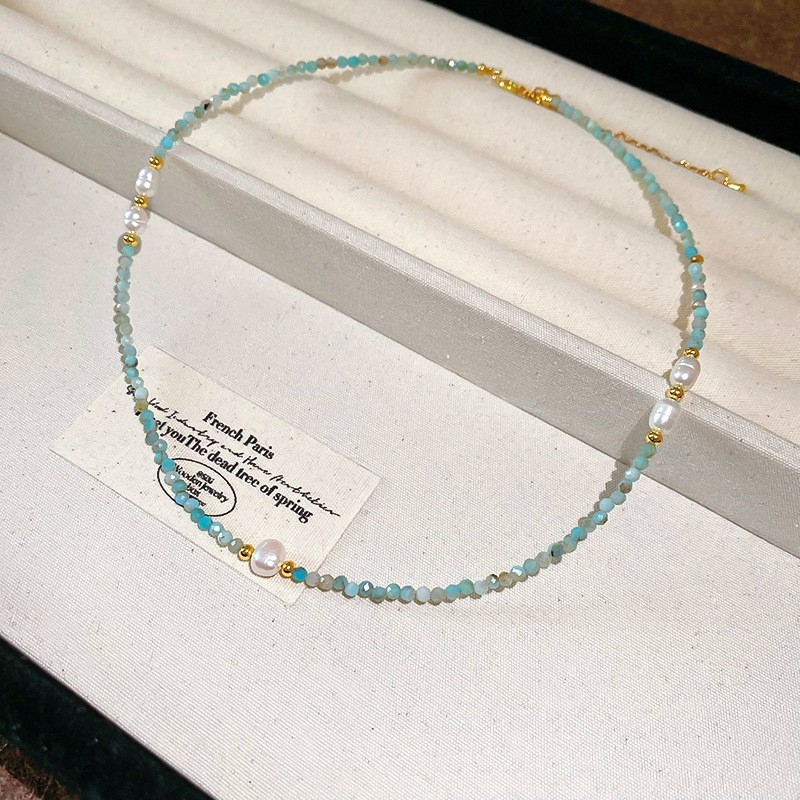 30 # Collar-Azul (oro real chapado)