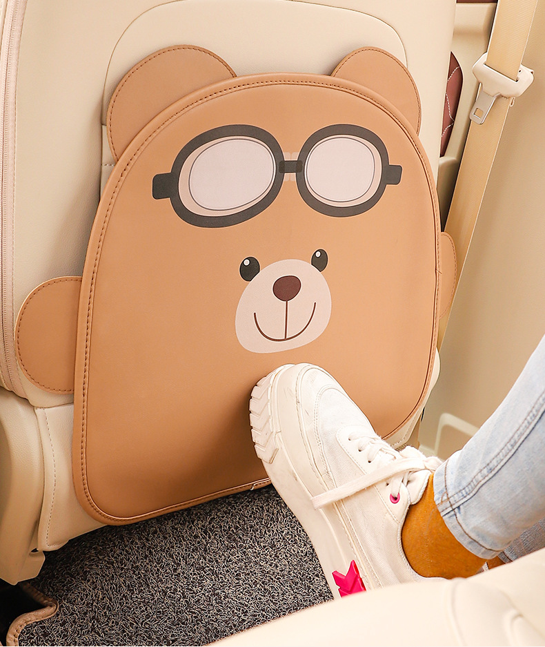 Car Seat Anti-Kick Pad, Cute Cartoon Car Rear Seat Anti-Dirt Pad, Car Seat Back Protection Pad for Interior Decoration