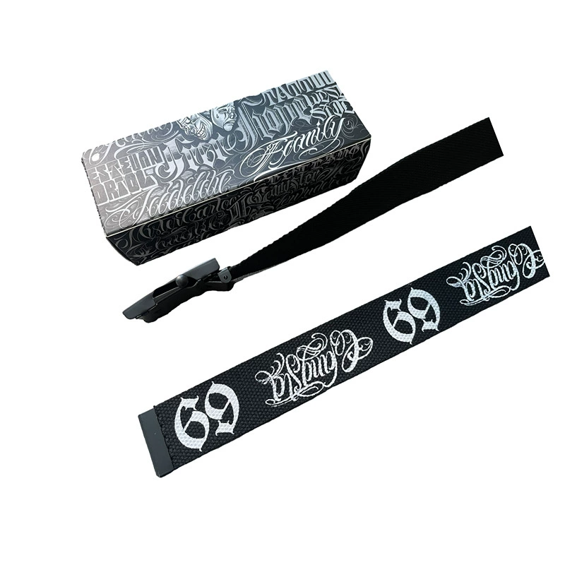 Западное побережье Chicano стальная печать LOGO ролик TATTOO с цветочным принтом холст пояс 130 см