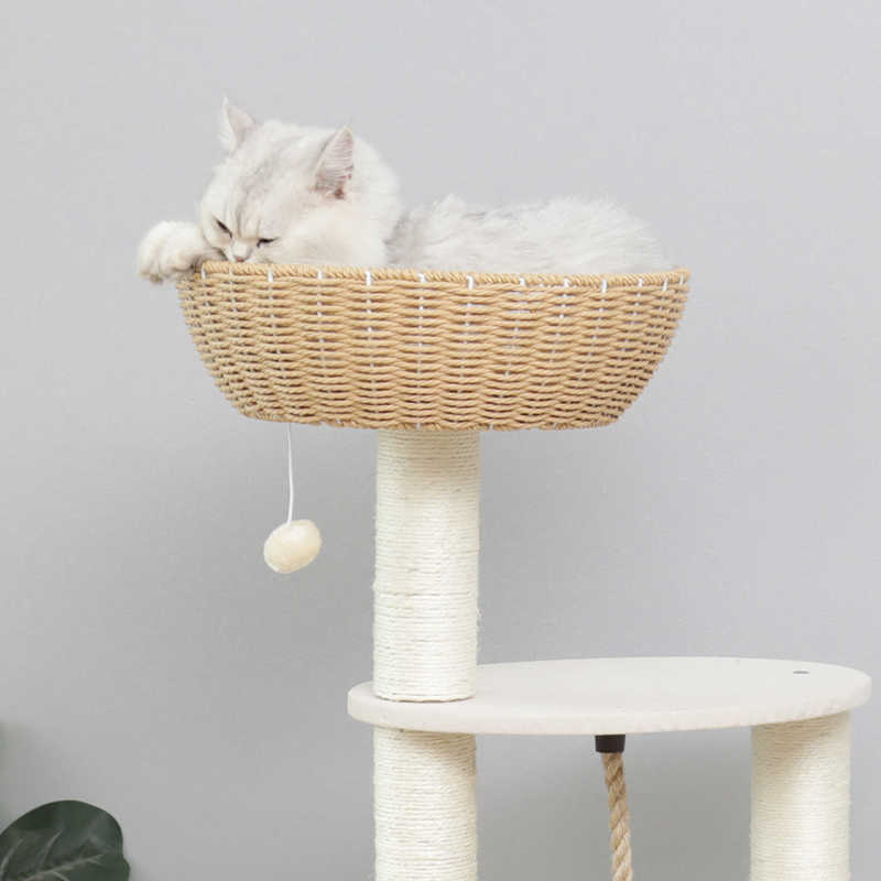 Gato escalada estante gato nido gato árbol gato agarrar tablero de seda escalada estante con plataforma de salto juguetes para gatos grandes multicapa tela de caña