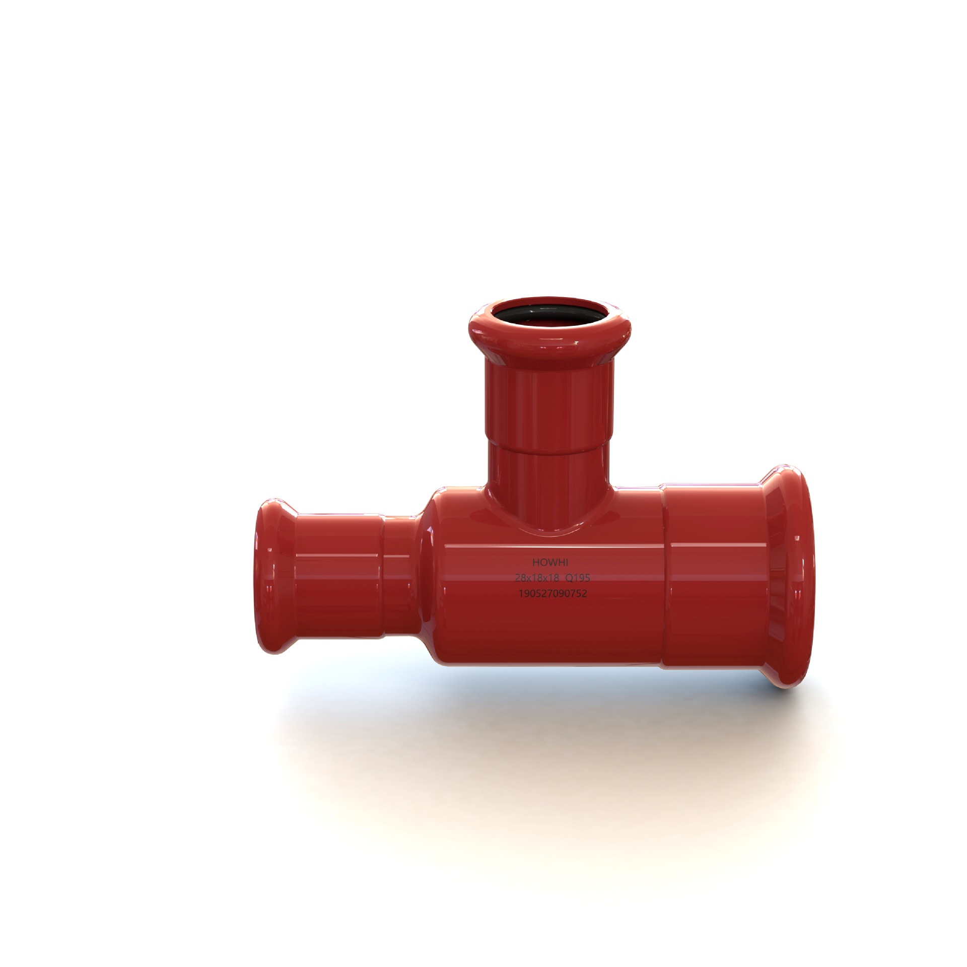 卡压管件_变径侧小三通_碳钢消防锌塑涂覆_涂塑管件_压接式消防