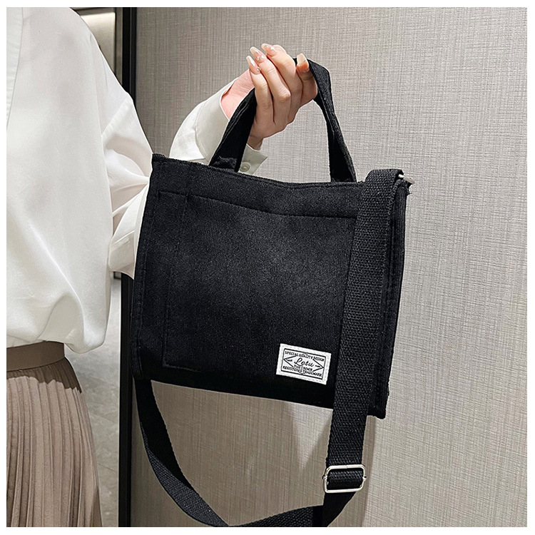 El otoño y el Invierno nuevo color de pana hombro bolsa de mensajero bolso de hombro tutorial bolsa de pana hombro Portátil Bolsa de la muchacha