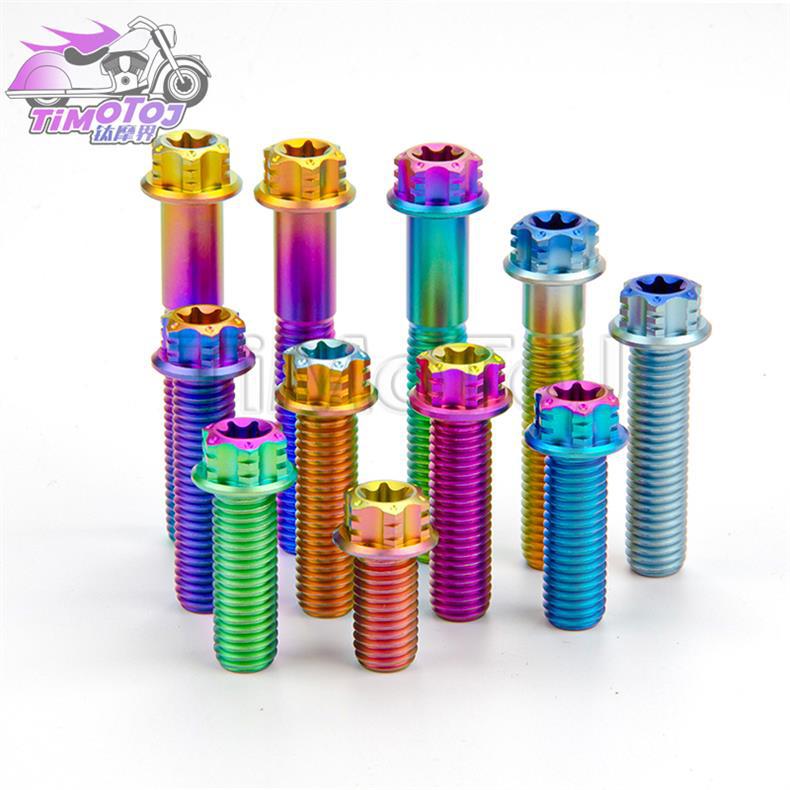 TMJ钛摩界内外梅花头螺丝M10×1.5磨砂色螃蟹辐射卡钳改装钛螺丝