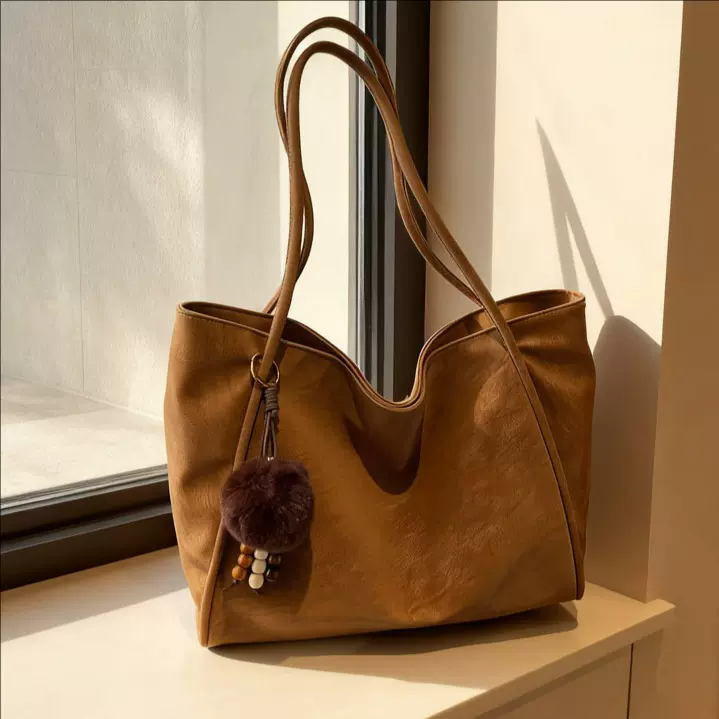 跨境复古慵懒风托特包大容量包包女2025新款单肩腋下包休闲手提包