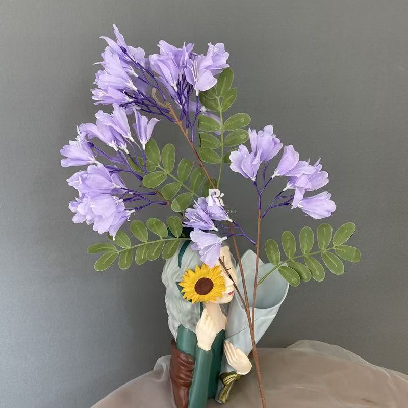 Simulated Jacaranda Flower Engineering Green Plant Flower Arrangement Decoration Lilac Courtyard Flower Blue and Purple Wedding Photography Props Fake Flowers Simulated Jacaranda Flower Engineering Green Plant Flower Arrangement Decoration Lilac Courtyard Flower Blue and Purple Wedding Photography Props Fake Flowers