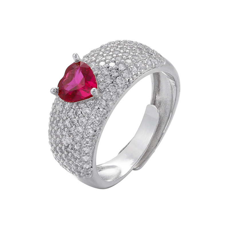 Cute Water Droplets Copper Inlay Zircon Open Ring 1 Piece