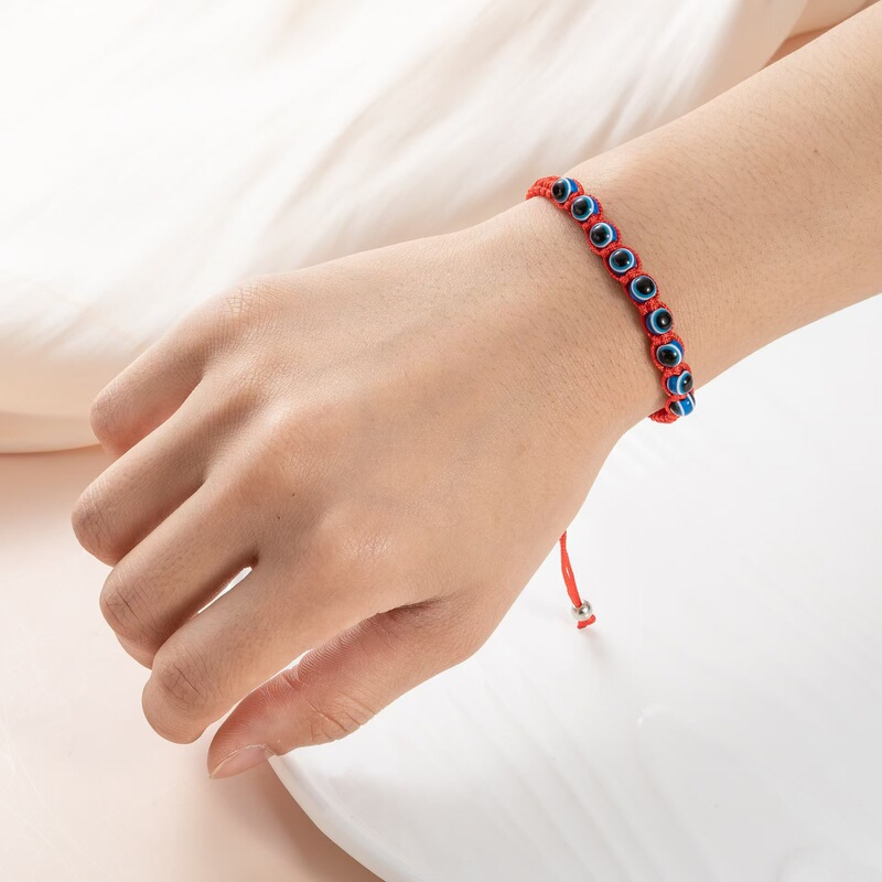 Cross-border Hot-selling Handmade Braided Palm Eye Evil Evil Eye Lucky Bracelet Hamsa Blue Eye Bracelet for Women