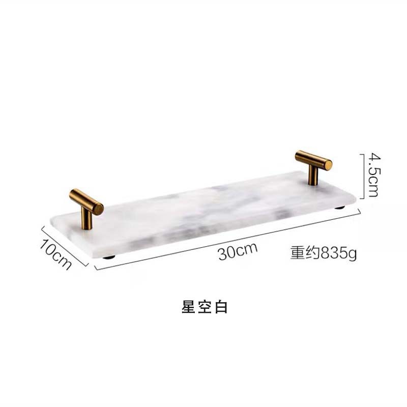 Nordic ins bandeja de mármol natural luz rectangular de lujo bandeja de almacenamiento de postre cosméticos bandeja de almacenamiento de hotel