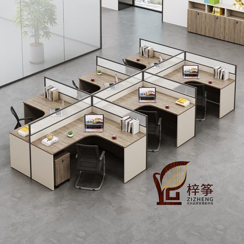 Staff Desk and Chair Combination Simple Modern Office Desk 6-Person Partition Employee Screen Card Holder Desk