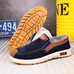【Maximum Size 48】Men's Canvas Shoes, Men's Slip-On Slides, Cowhide Sole Anti-Slip Durable Casual Shoes for Men