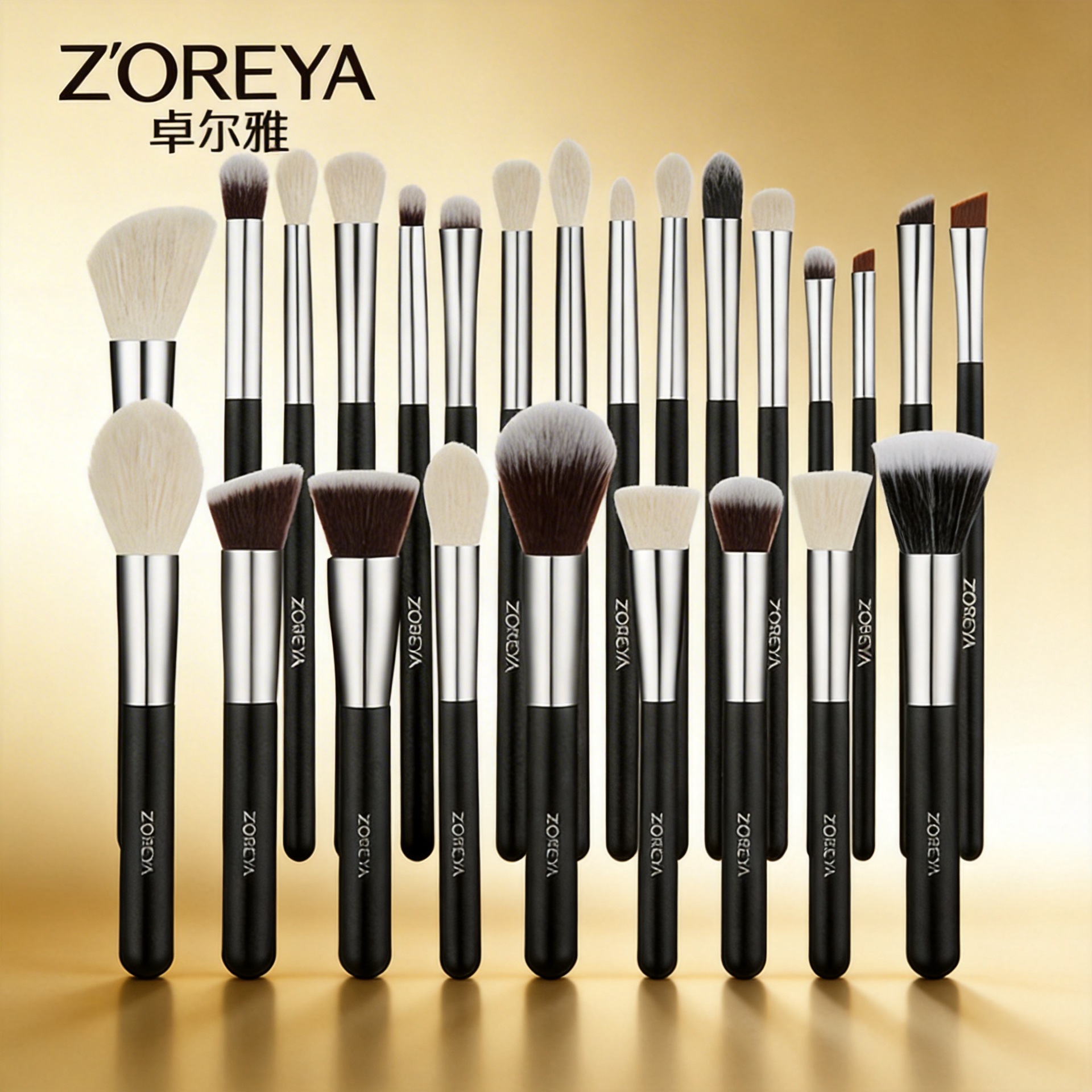 Zhuolya nueva transfronteriza herramientas de maquillaje de belleza traje sombra de ojos corrector de polvo suelto 25 pinceles de maquillaje conjunto completo Al Por Mayor