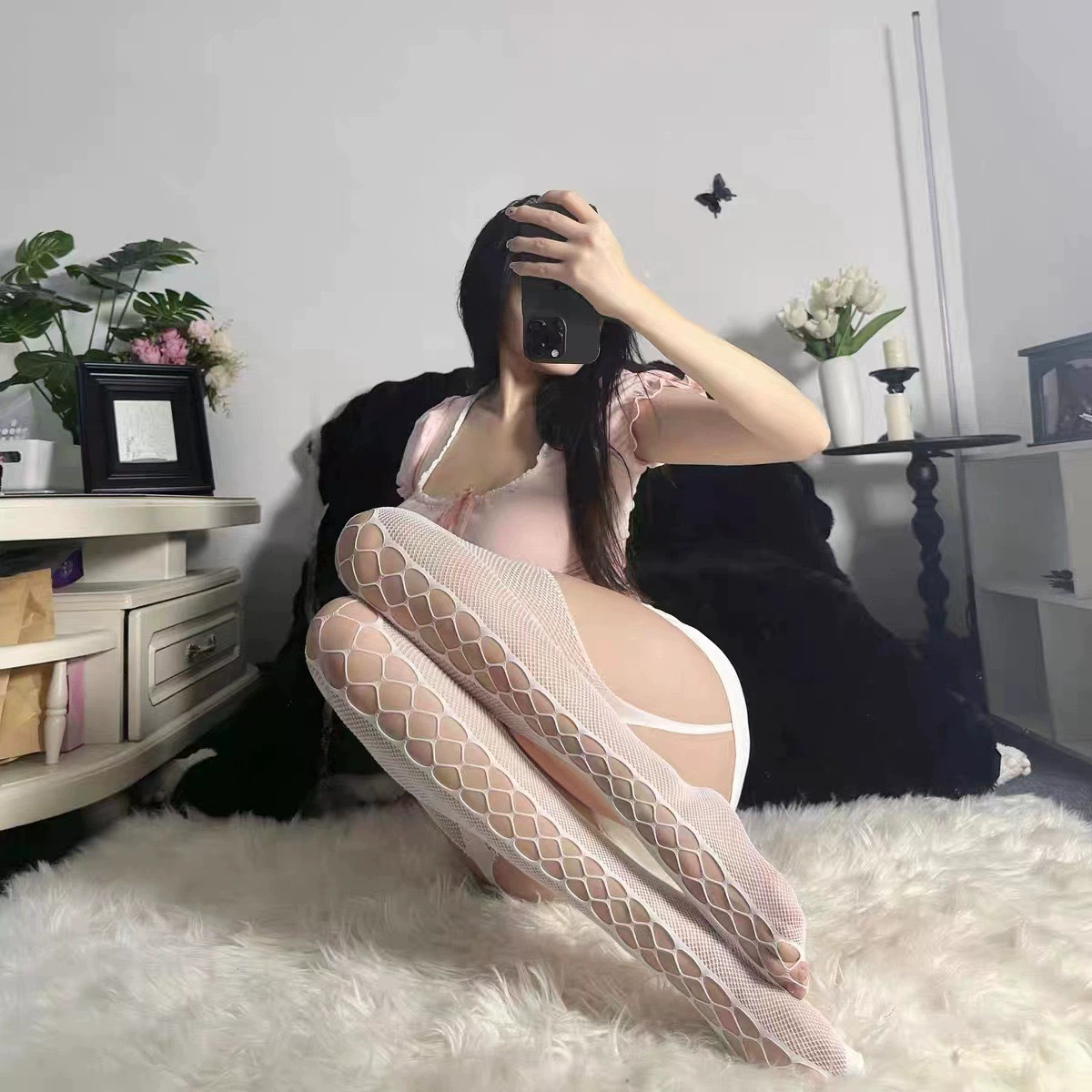 Summer Retro Tights (Women) — Lace Fishnet, One Size, Multiple Patterns