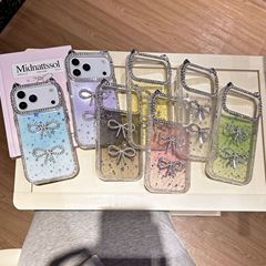 闪钻适用iPhone17Promax手机壳苹果16蝴蝶结15可爱猫耳朵奢华软壳