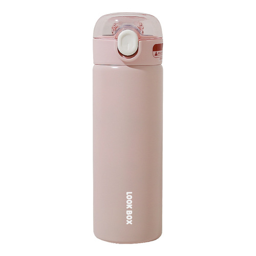 New trendy unisex student jump sip straw insulated cup 304 stainless steel water cup anti-drop solid color Insta-style wholesale