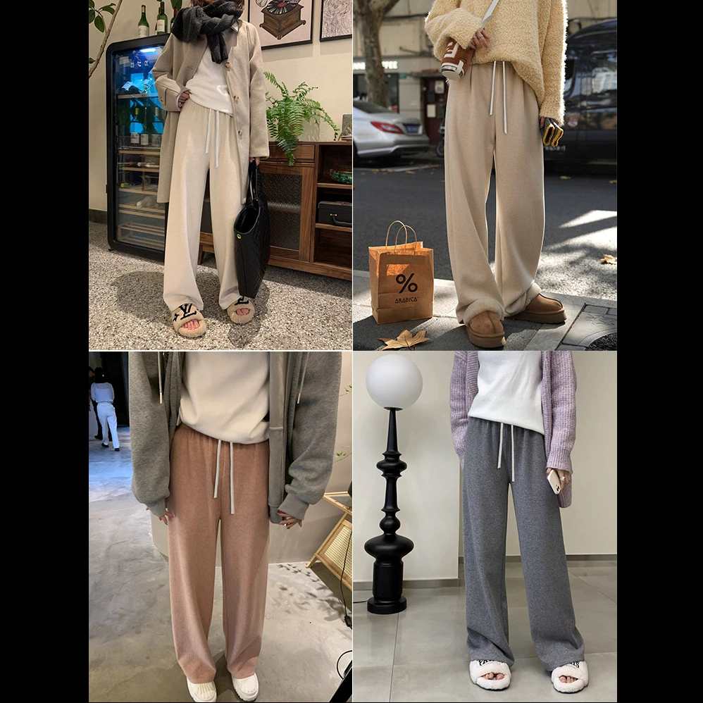 Мягкие ямные трикотажные брюки для детей утолщение осенью и зимой