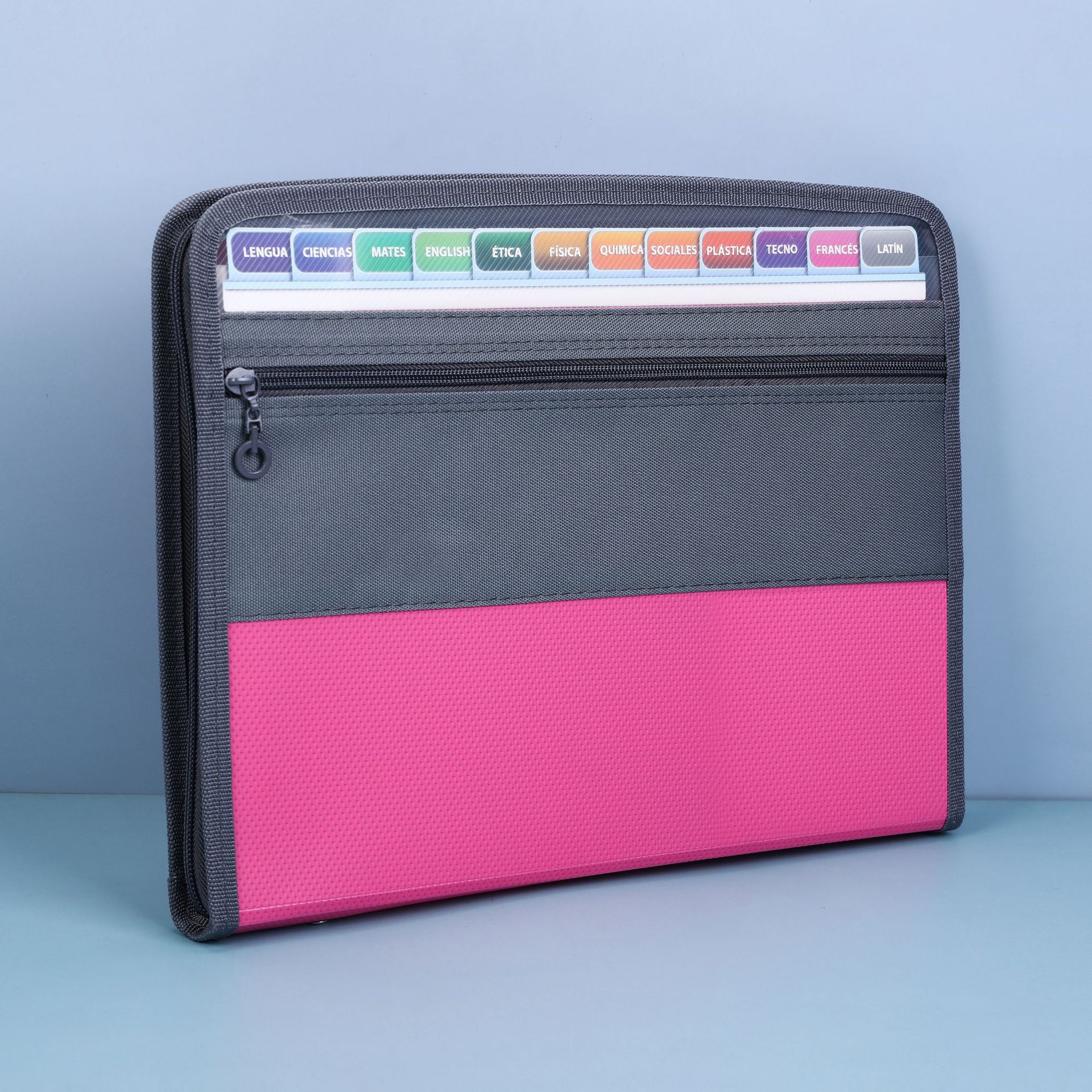 Bolso de órgano transfronterizo a4 carpeta doble cremallera 13 capas de papel de prueba de estudiante de gran capacidad bolsa de almacenamiento bolsa de documentos de oficina image 14