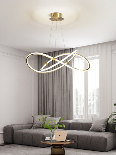 All-copper minimalist light luxury living room chandelier modern simple and atmospheric living room lamp  new Nordic lighting fixtures