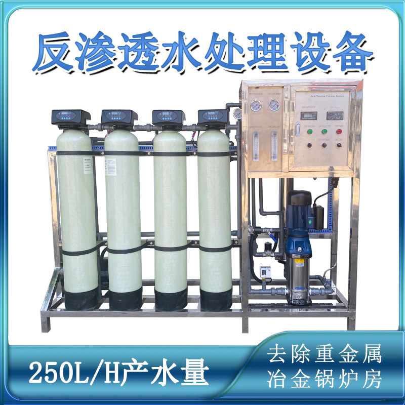 小型250L/H可去除锰砂铁离子软化水质反渗透净水设备水处理机械