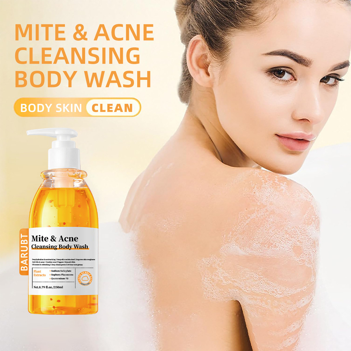 TK Cross-Border Cleaning Bath Gel suave, limpia y humecta profundamente para nutrir los músculos suaves.