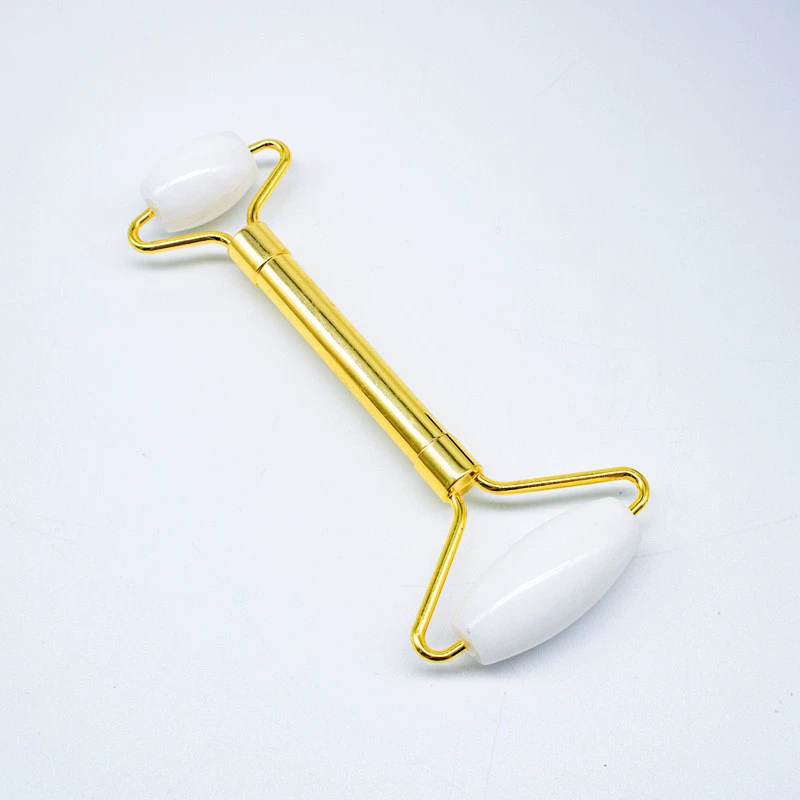 Double-sided natural ore jade, cosmetic massager for face with amethyst, wholesale, with gem