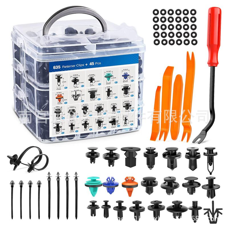 New hot 680PCS boxed car buckle bumper fixed buckle 635pcs repair kit accessories