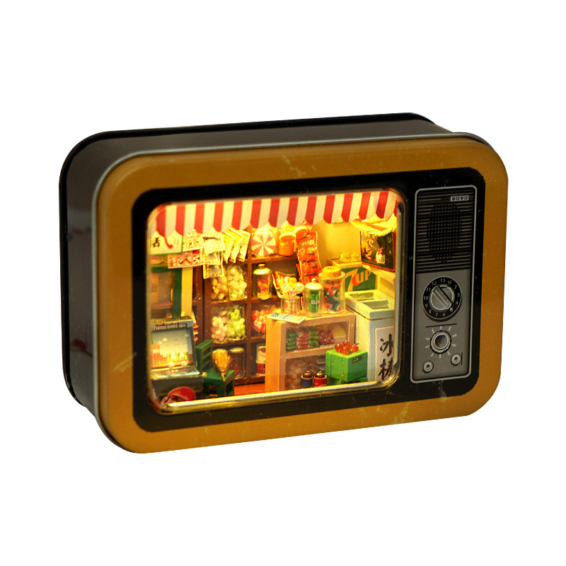 Caja de hojalata hecha a mano bricolaje transfronteriza modelo de memoria infantil juguete educativo para niños regalo de cumpleaños