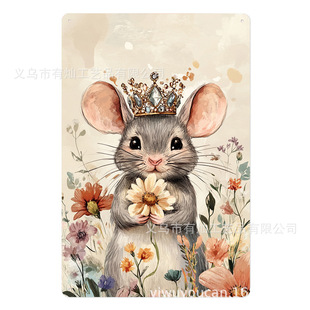 Bedroom Living Room Wall Decor Home Wall Decor Garden Little Mouse Room Retro Tin Metal Sign
