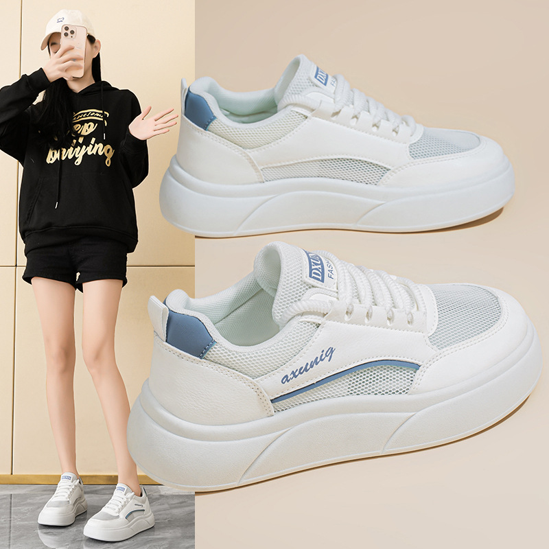 Zapatos de mujer de verano nuevos zapatos de red hueca transpirables estudiante estilo coreano zapatos deportivos de plataforma de todo fósforo zapatos casuales mujeres