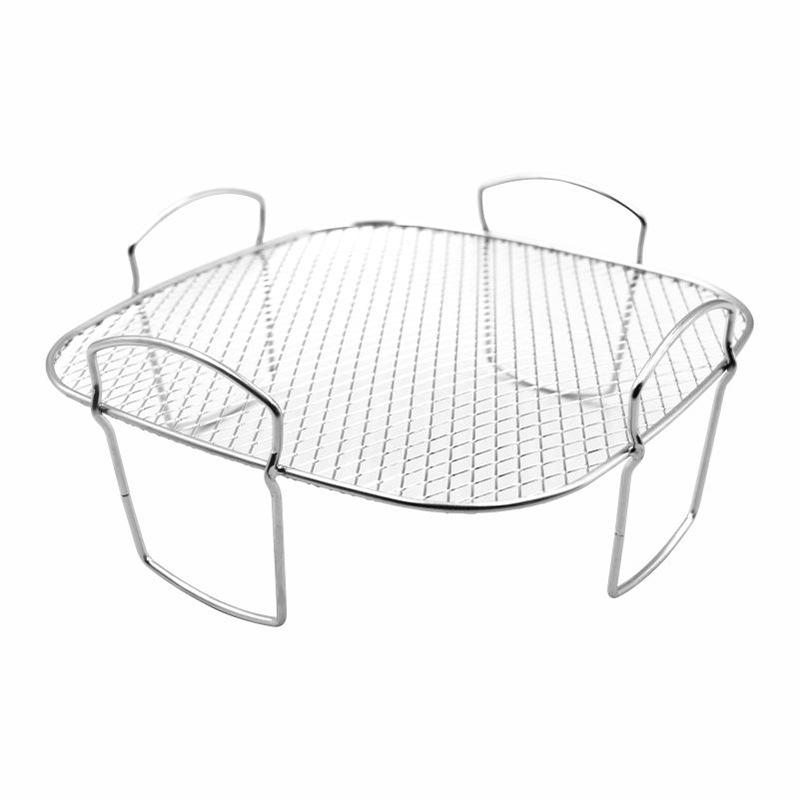 Barbacoa de freidora de aire de acero inoxidable 304 de 3 capas transfronteriza, parrilla de pollo frito y papas fritas, rejilla de deshidratación de verduras, rejilla de drenaje, rejilla de barbacoa