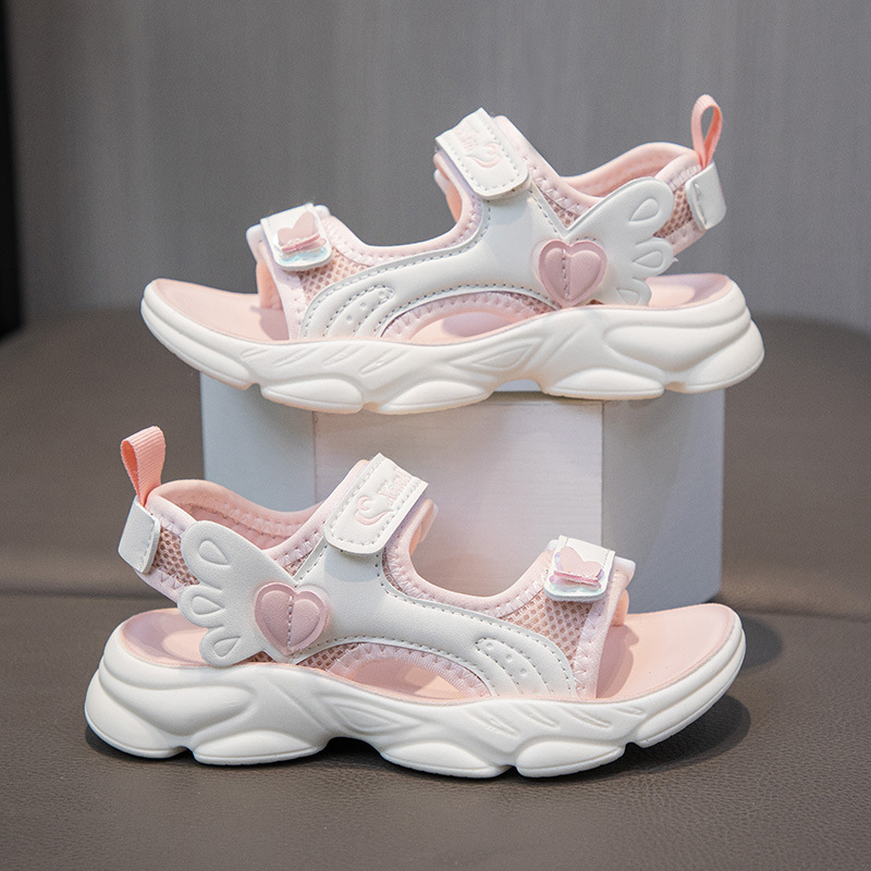 Children's Beach Shoes Girls Summer New Ins Princess Shoes Versatile Soft Sole Big Kids Girls Sports Sandals