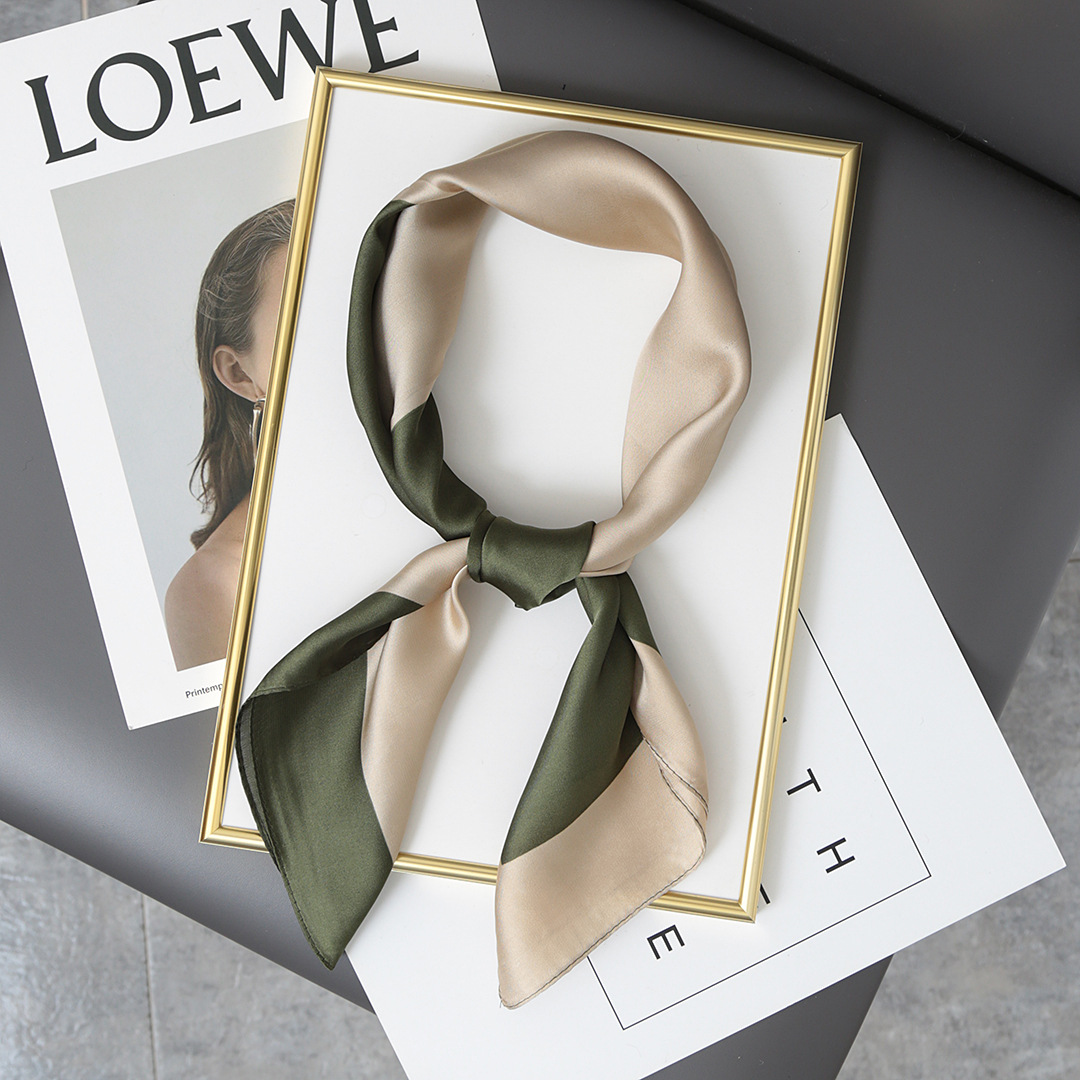 70 Small Square Scarf Women's Versatile Scarf Thin Style Spring, Autumn and Winter Fashionable Foreign-style Chiffon Shawl Matching with Shirt Hairband