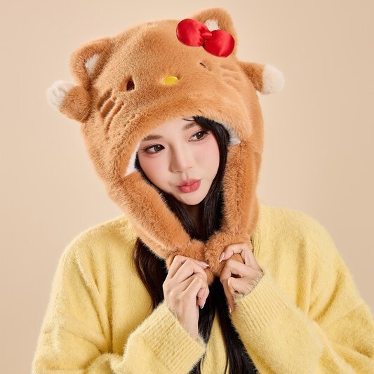冬季时尚加绒保暖护耳帽子女显脸小毛绒帽休闲百搭雷锋帽源头工厂|undefined