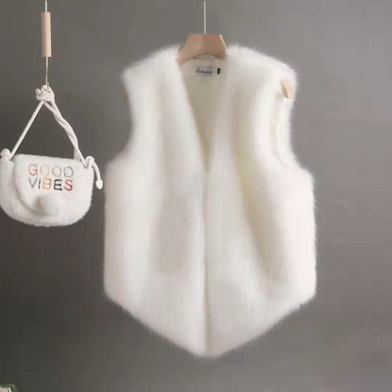 New Style Fur Vest for Women, Short Imitation Rex Rabbit Fur Vest, Slim Fit, Fluffy Vest, Korean Style