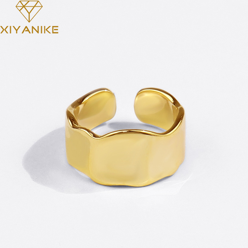 European and American fashion ring new irregular concave open ringpicture2