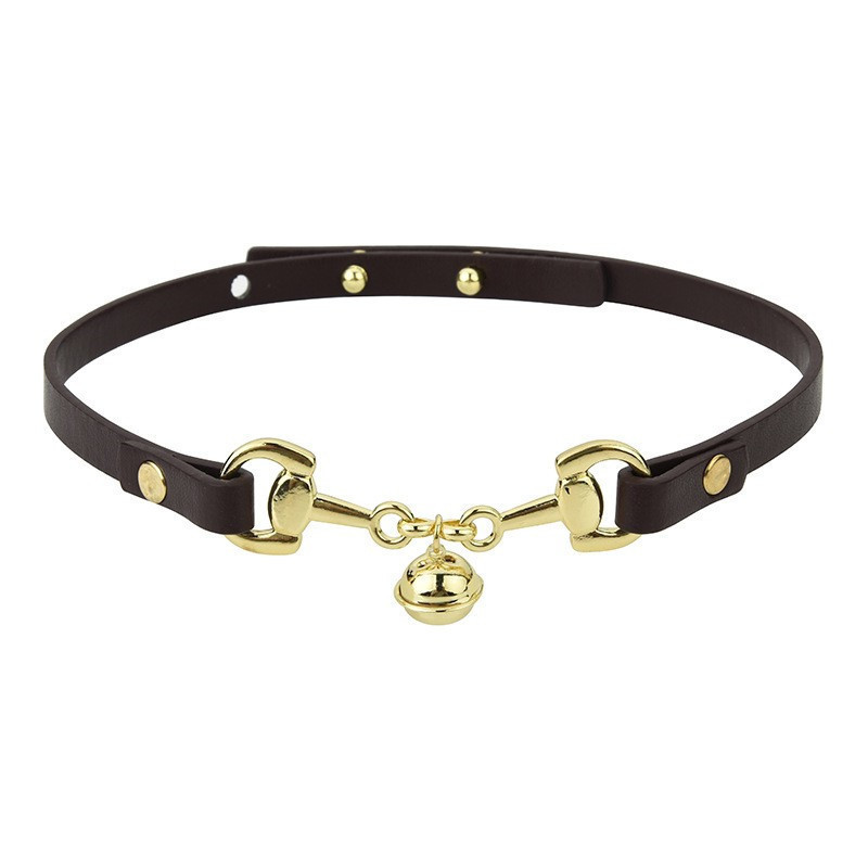Oscuro dulce cool hot girl sensationchoker cuero collar de campana universal nicho diseño collar de pierna de mujer