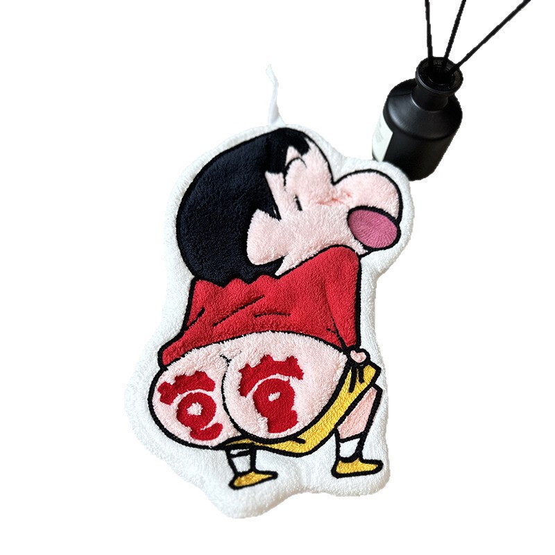 蜡笔小新挂式擦手巾吸水速干加厚儿童珊瑚绒柔软可爱毛巾周边礼品|undefined
