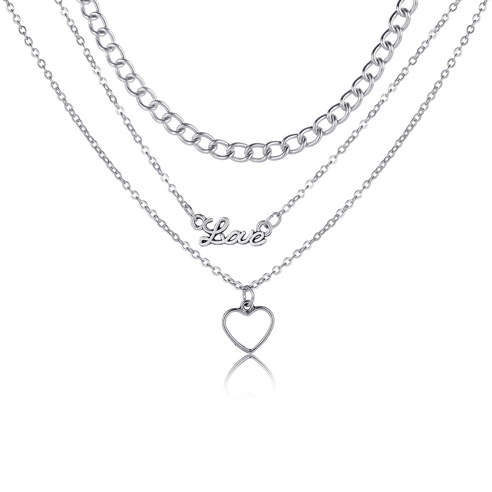 Simple Style Heart Shape Alloy Wholesale Layered Necklaces display picture 2