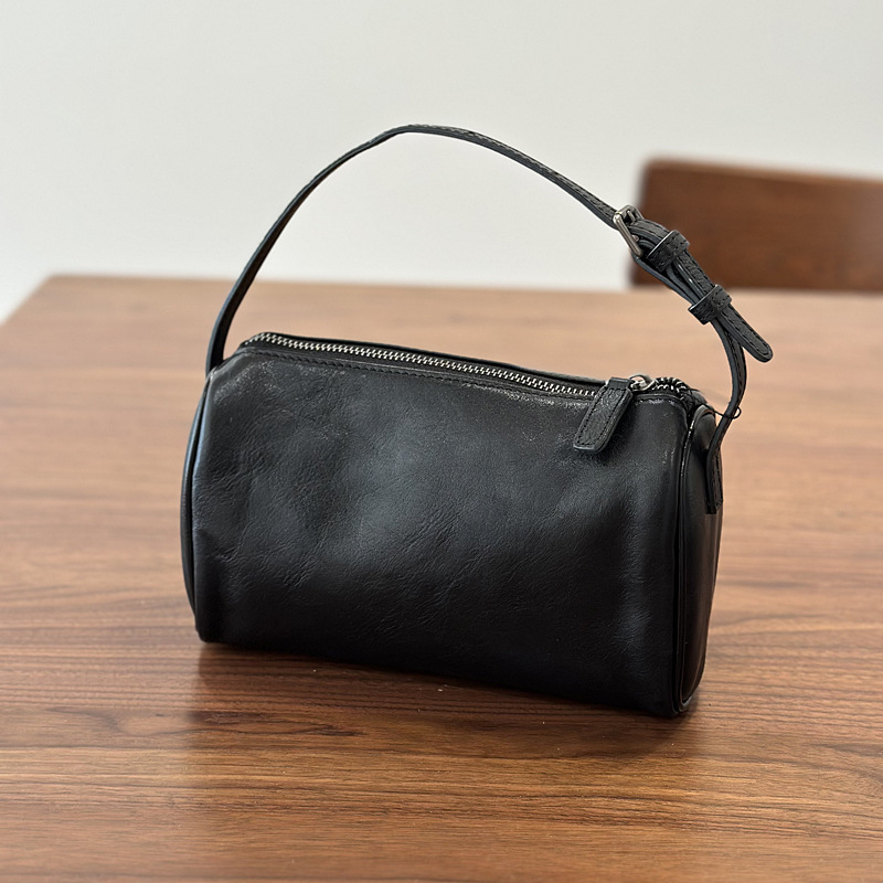 Mini Genuine Leather Square Bag For Women, Vegetable-Tanned Top Grain Cowhide Handbag & Crossbody Bag, 2026 Spring New Arrival Pencil Bag - Thumbnail 7