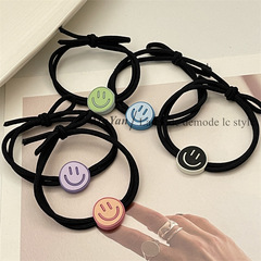 Candy-colored minimalist hair tie Korean-style temperament flower hair clip for women braiding elastic hairband rubber band smile high elasticity hair tie