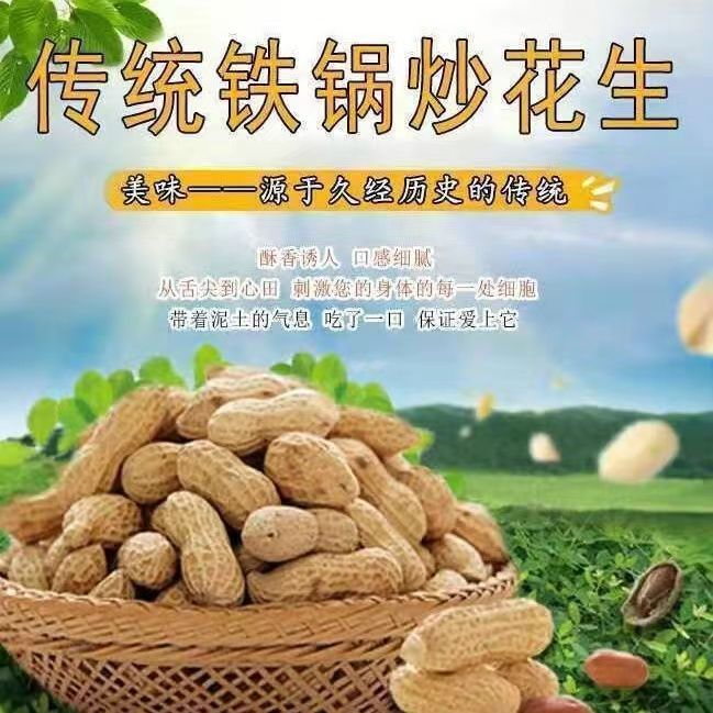 Factory direct sales of ten-year-old Northeast small peanut shelled red skin peanut original bulk delicious food flowers