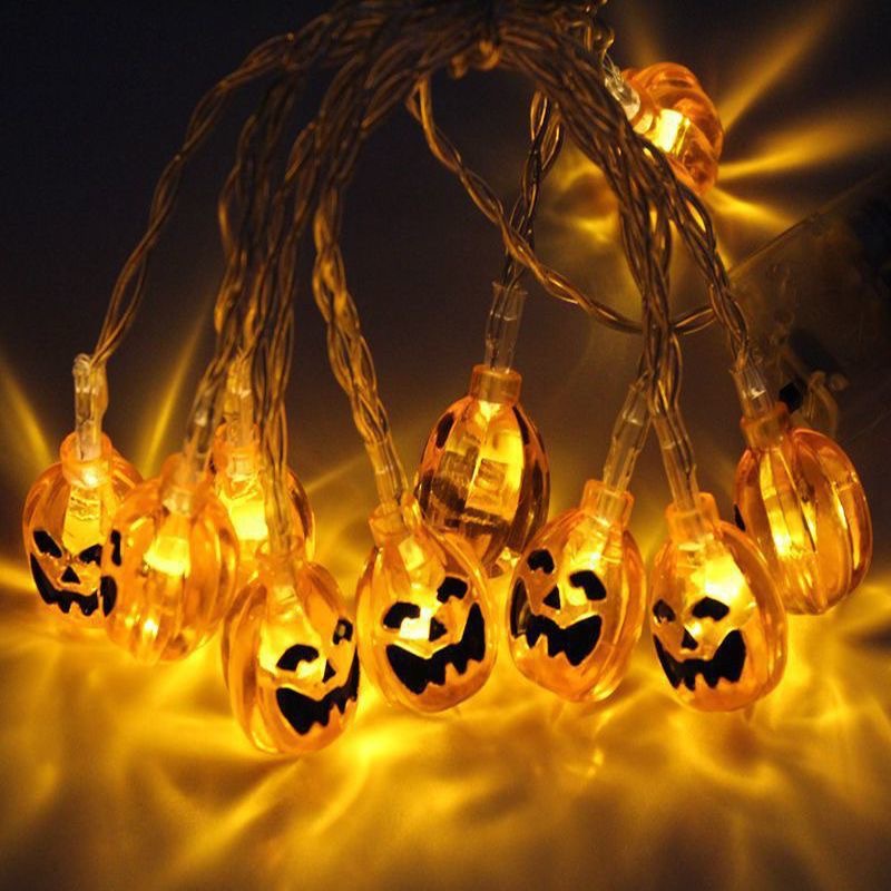 Luces LED transfronterizas, luces de cadena para Halloween, luces solares con forma de calabaza, luces decorativas para días festivos, luces de ambiente festivo para exteriores, luces coloridas