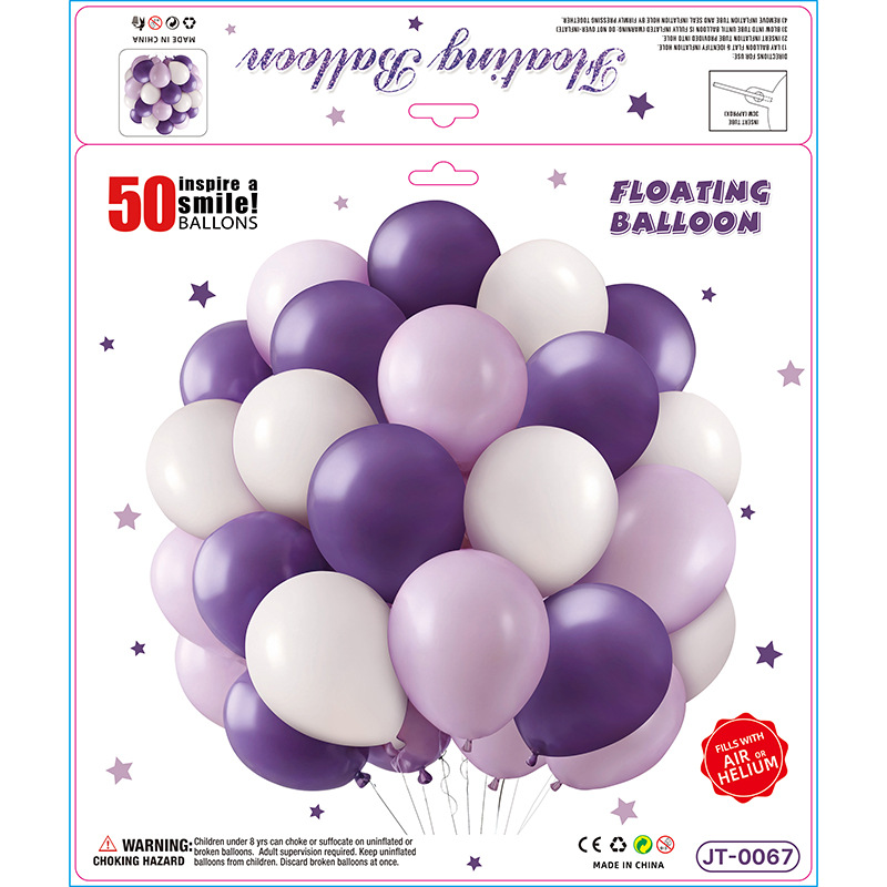 50Pcs set de globos transfronterizos al por mayor matte decoración de cumpleaños escena de decoración de la fiesta artículos de vestuario de alta calidad