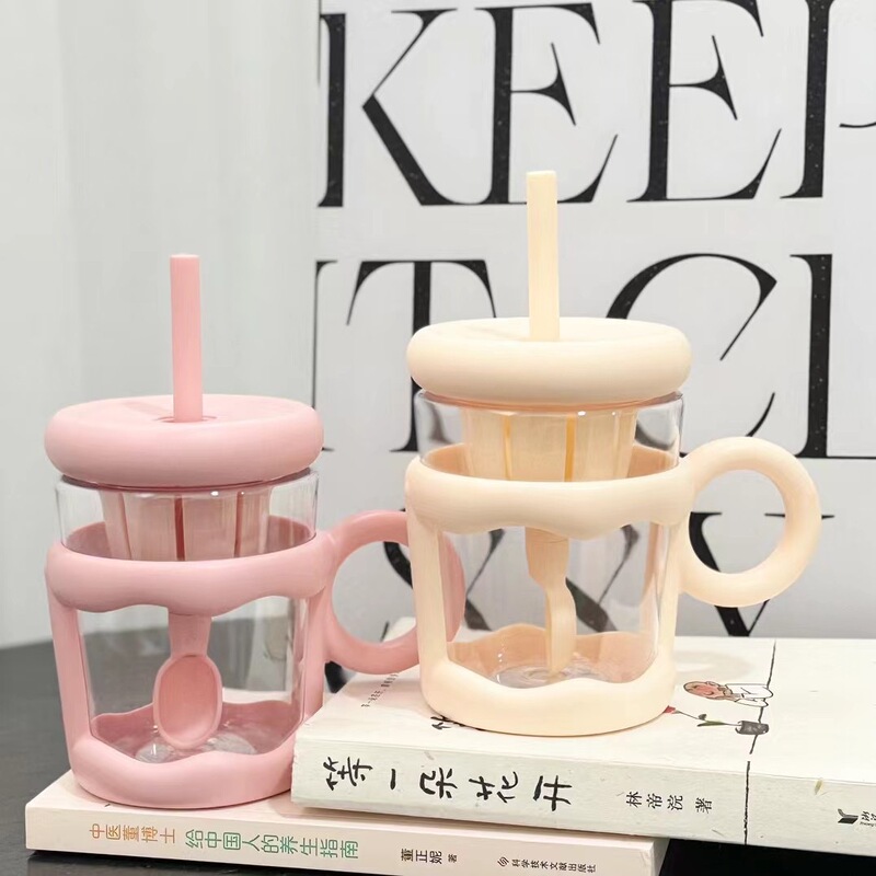 New Style Water Cup, Mixing Plastic Cup, Office Tea and Water Separation, Coffee Cup, High Temperature Resistant, with Straw, for Making Tea, for Children