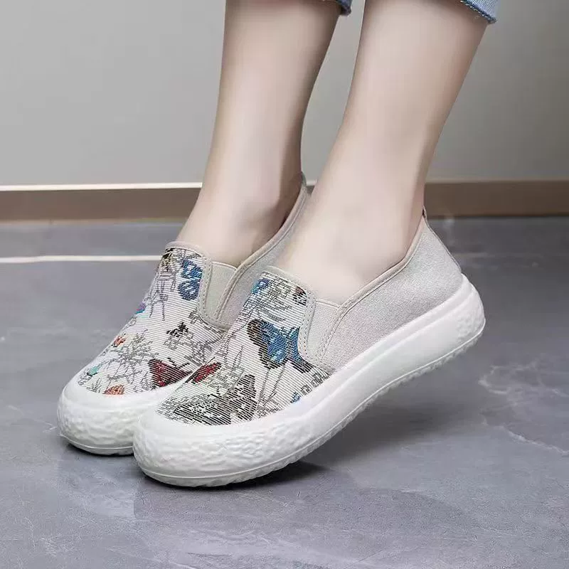 Г2025 новые женские туфли на толстой подошве, fisherman's shoes повседневные однотонные туфли с зазубренным носком, ленивые стильные туфли