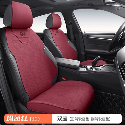 Id.3, Tiguan L, Sagitar, Four-Season – Modelə uyğun (Original) oturacaq örtükləri - red-driver-and-passenger-full-base-four-season-suede-volkswagen-lavida