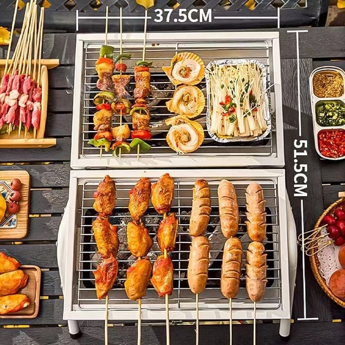 Outdoor BBQ Grill Portable Home Dual-Sided Chimney Grill Camping Picnic BBQ Grill Gift Wholesale Fire Pit Tea Ceremony