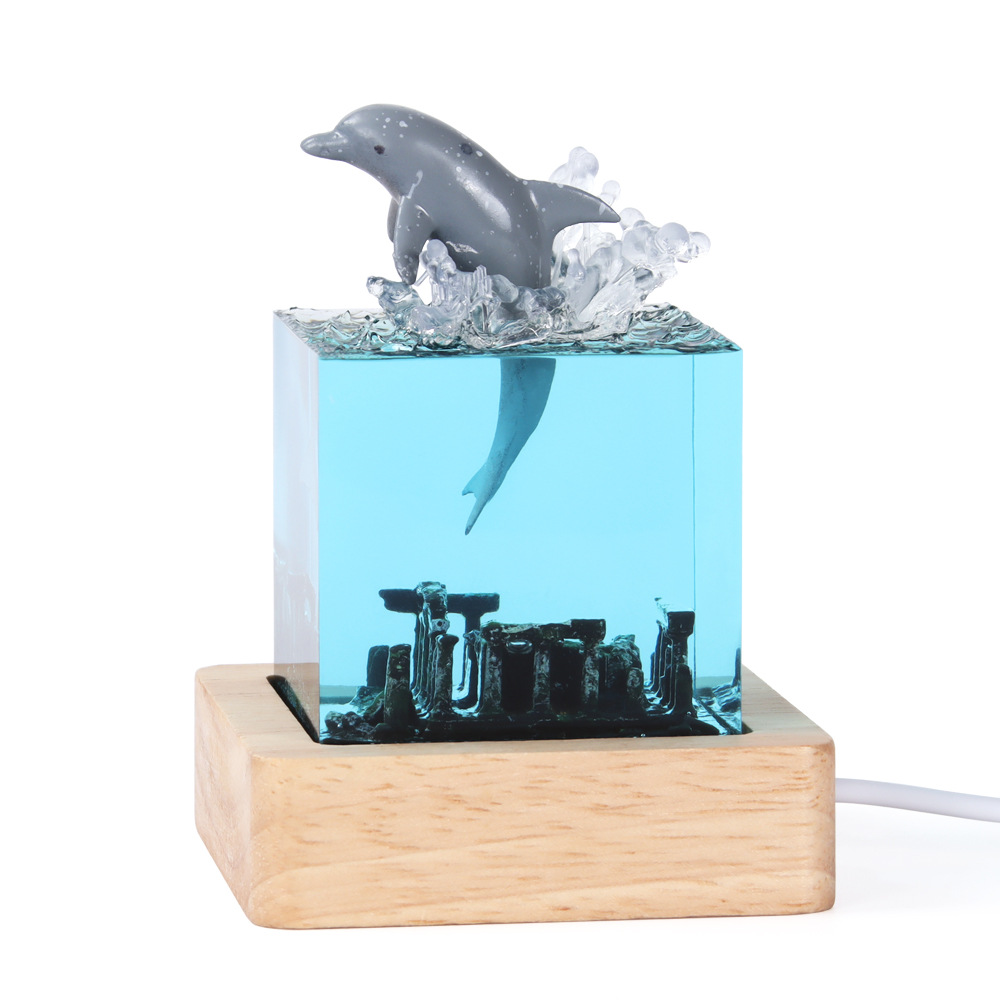 Handmade Marine whale resin ornaments humpback whale epoxy modern home creative birthday gift crafts