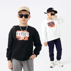 Spring and autumn Korean style new children's long-sleeved sweatshirts, medium and large children's three-dimensional printed bottoming shirts, boys' sweatshirts wholesale