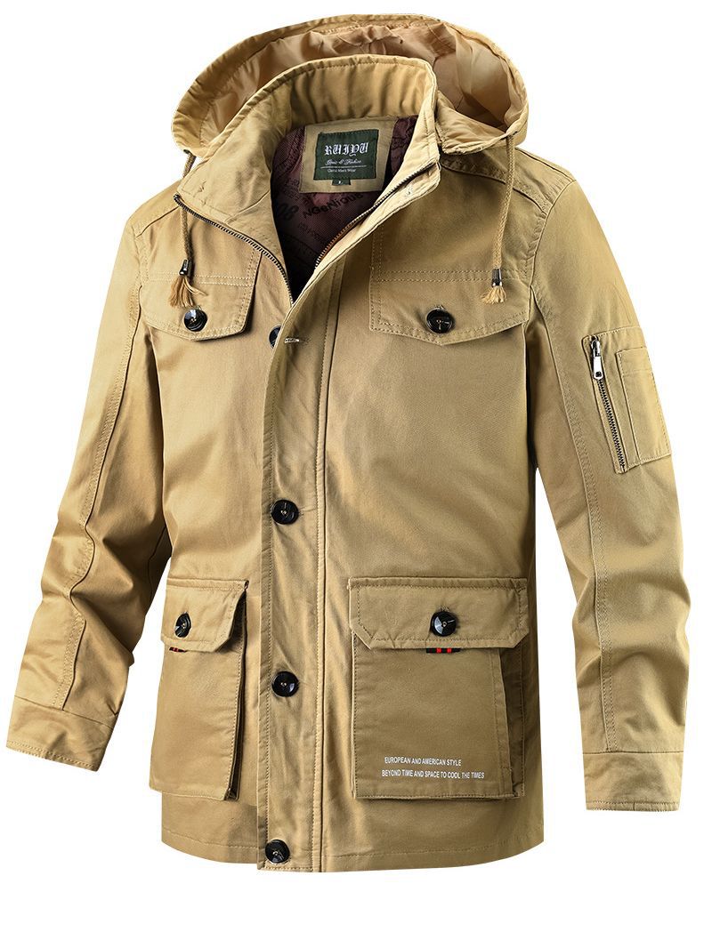 AliExpress transfronteriza abrigo de invierno de algodón acolchado abrigo de los hombres forrado de lana engrosada gordo de los hombres más el tamaño cálido Chaqueta de algodón acolchado de moda